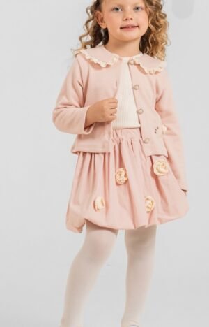 Ensemble Fille 3 Pièces Rose Fleuri – Automne/Hiver