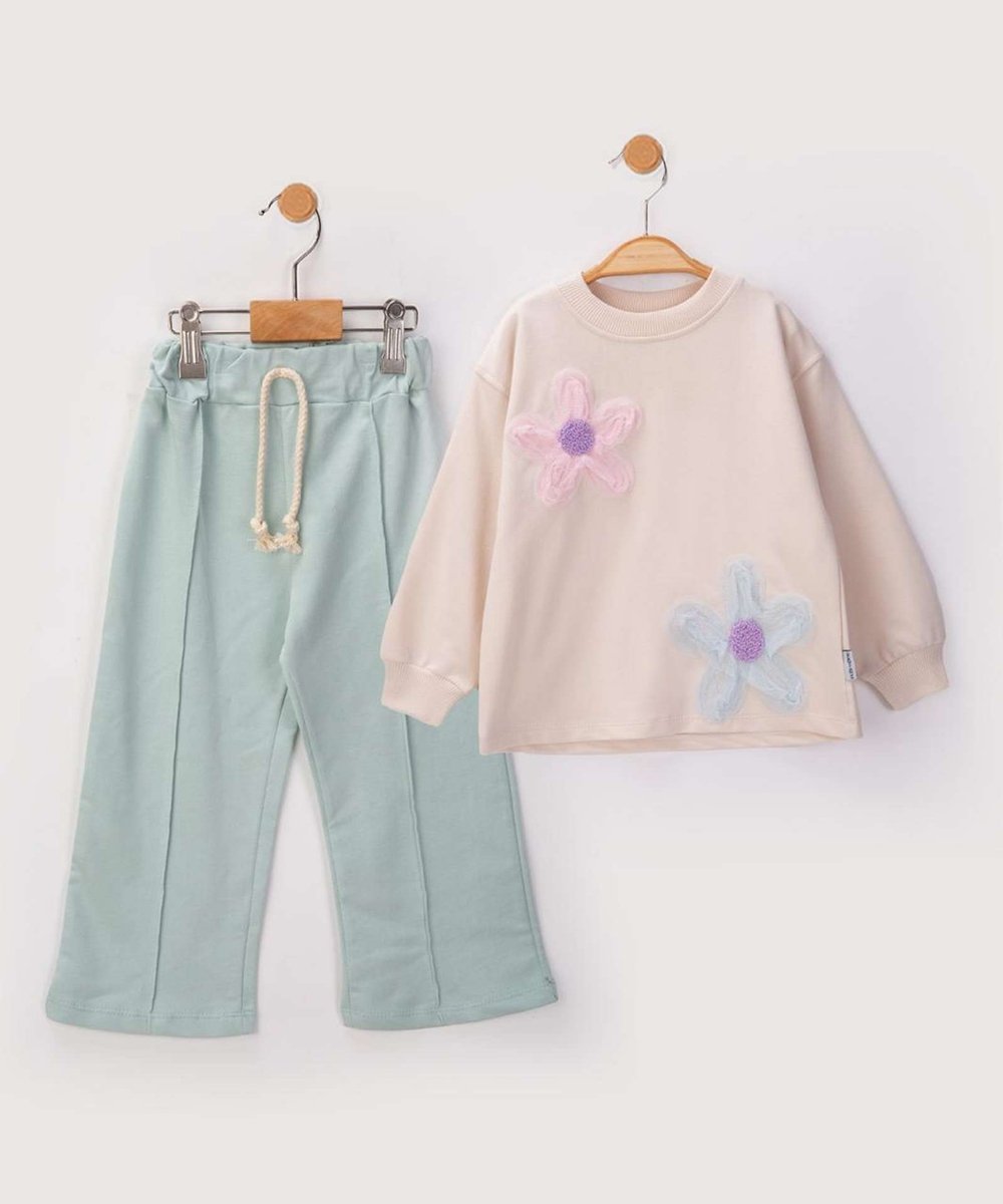 Ensemble Fille à fleurs Sweatshirt & Pantalon Large
