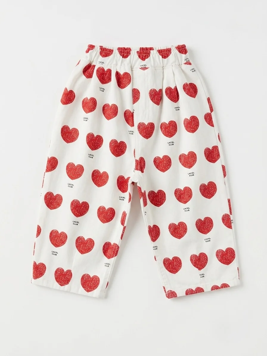 Ensemble fille gilet matelassé double face et pantalon cœur – Image 3