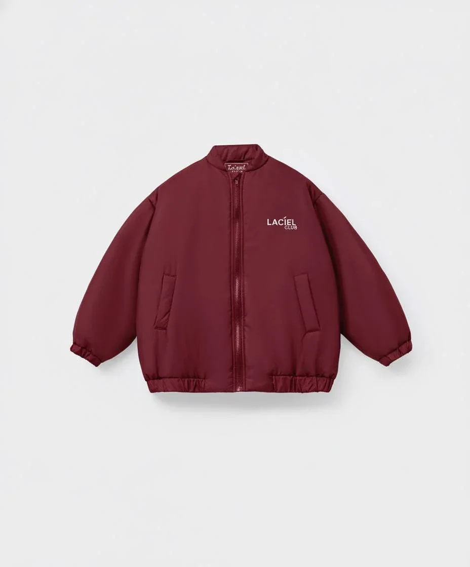 Ensemble fille jean et bomber bordeaux – Image 3