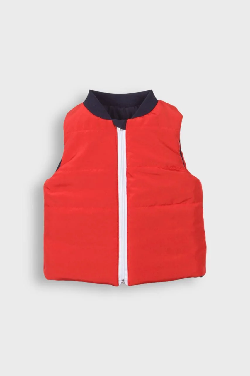 Ensemble fille gilet matelassé double face et jean fraises – Image 3