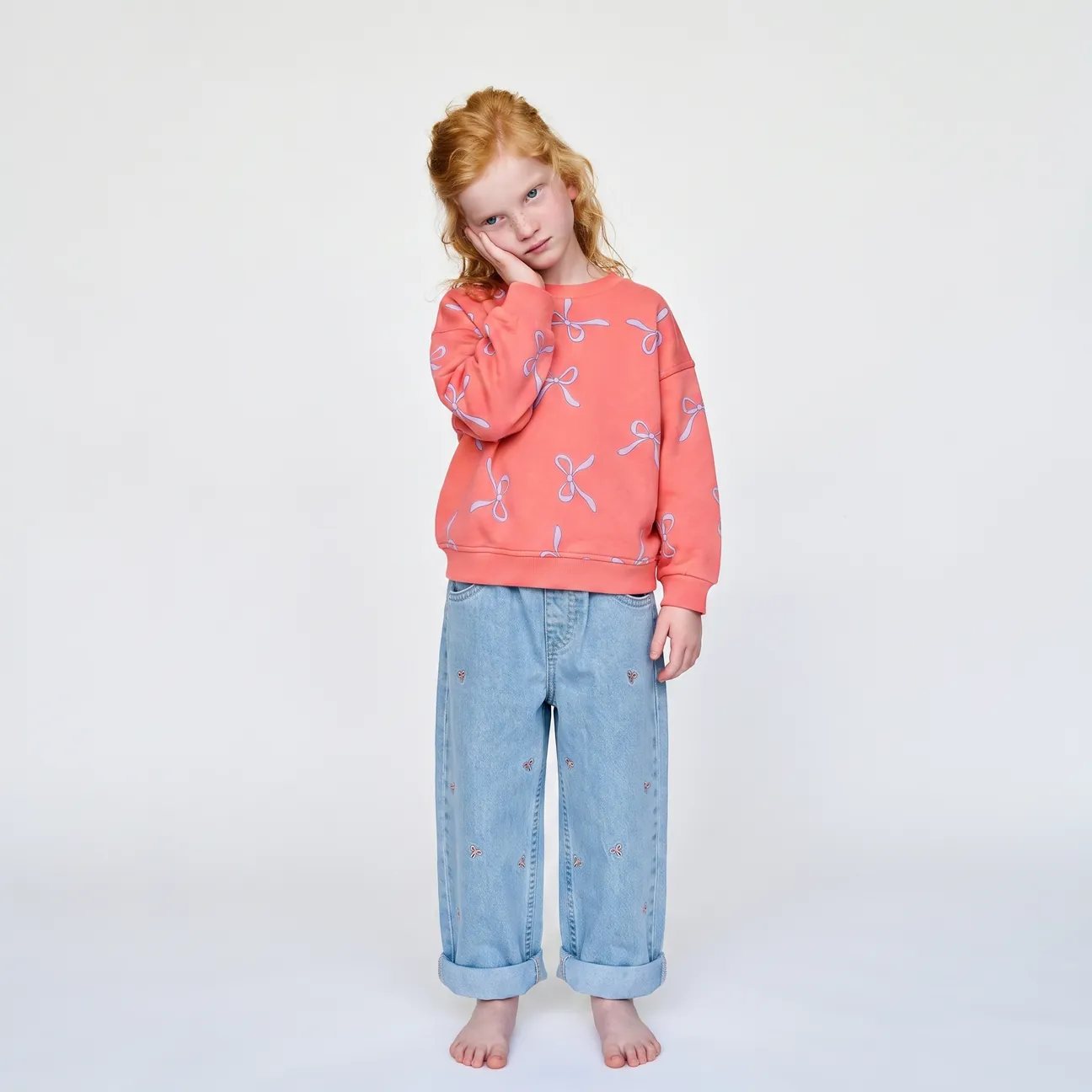 Ensemble fille sweat et jean brodé – Image 2