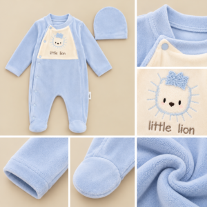 Grenouillère Bébé Garçon avec Bonnet – Little Lion Bleu
